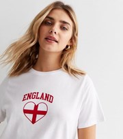 New Look White Heart England Flag Logo T-Shirt
